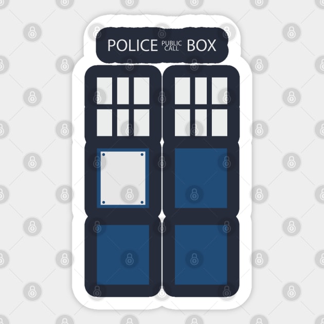 United Kingdom - Retro Blue Police Public Call Box Silhouette Sticker by EDDArt